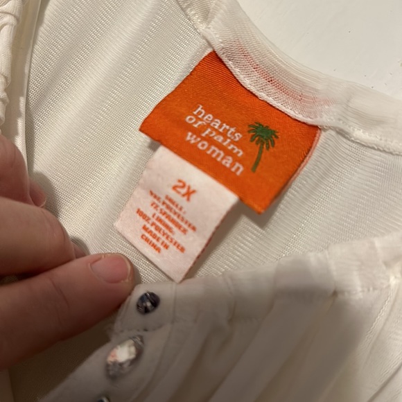 Hearts of Palm Opposites Attract Group Lined Top NWT SZ 2X - Picture 9 of 9